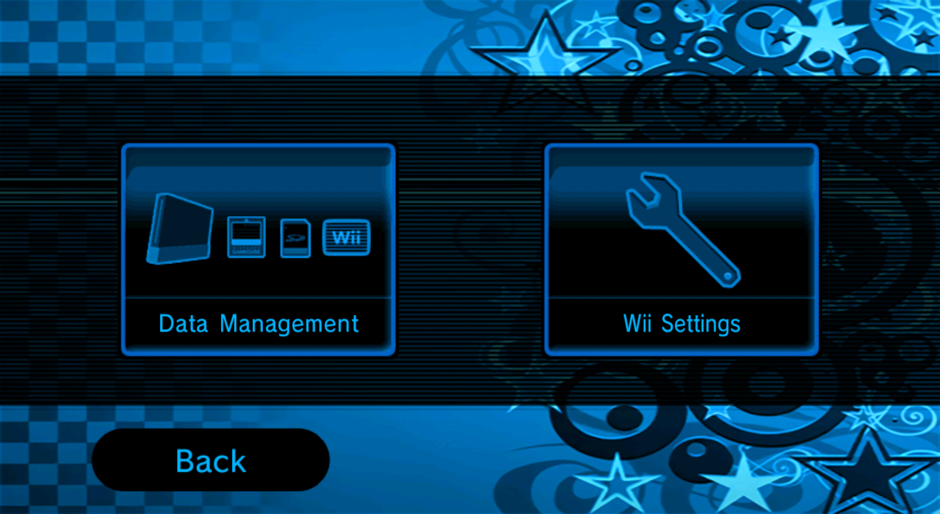Wii Options menu - Blue