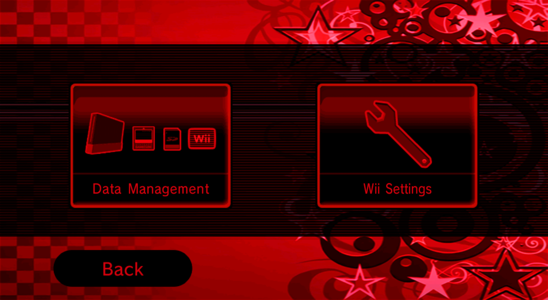 Wii Options menu - Red