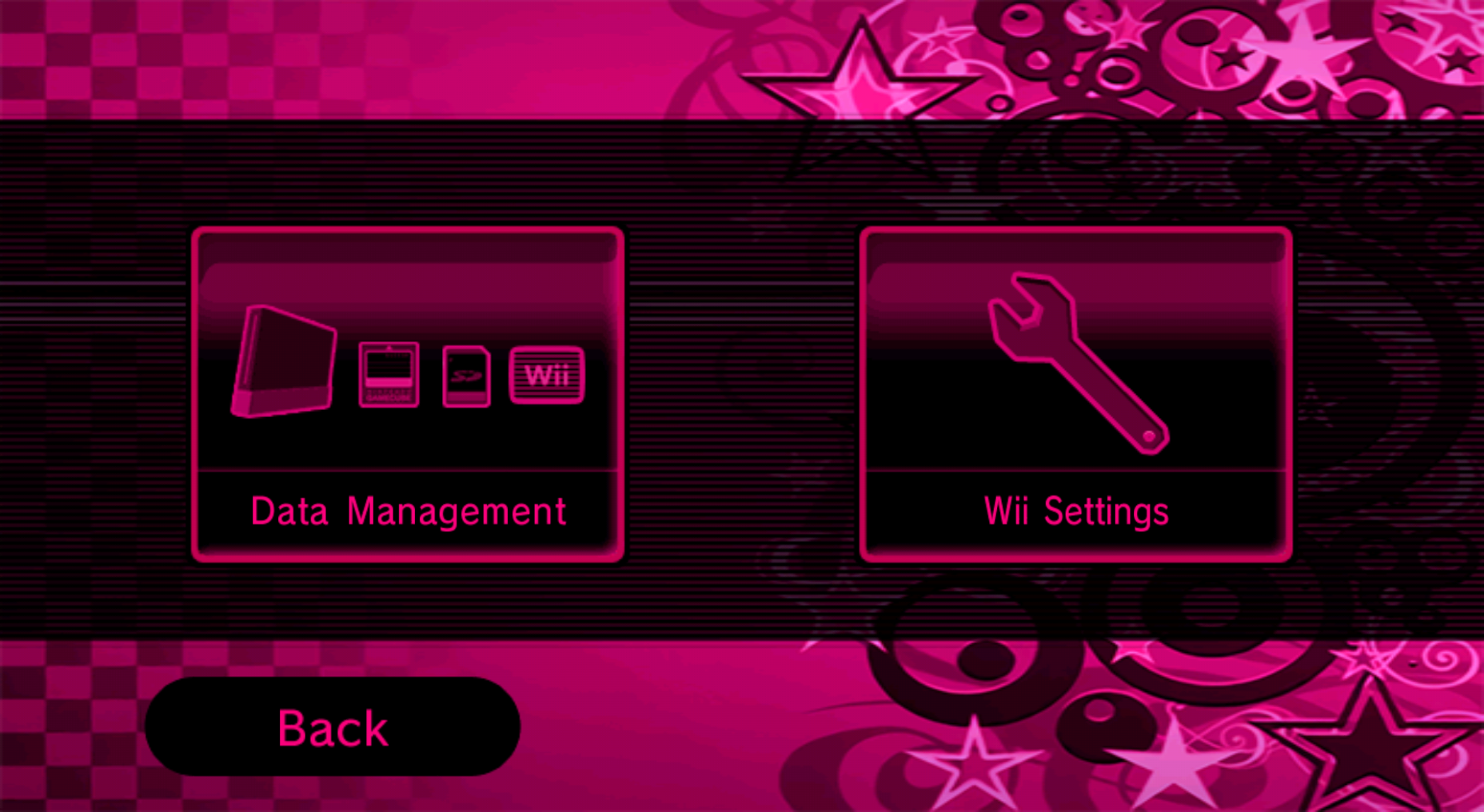 Wii Options menu - Pink