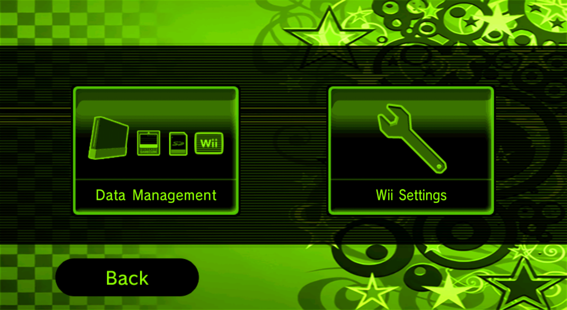 Wii Options menu - Green