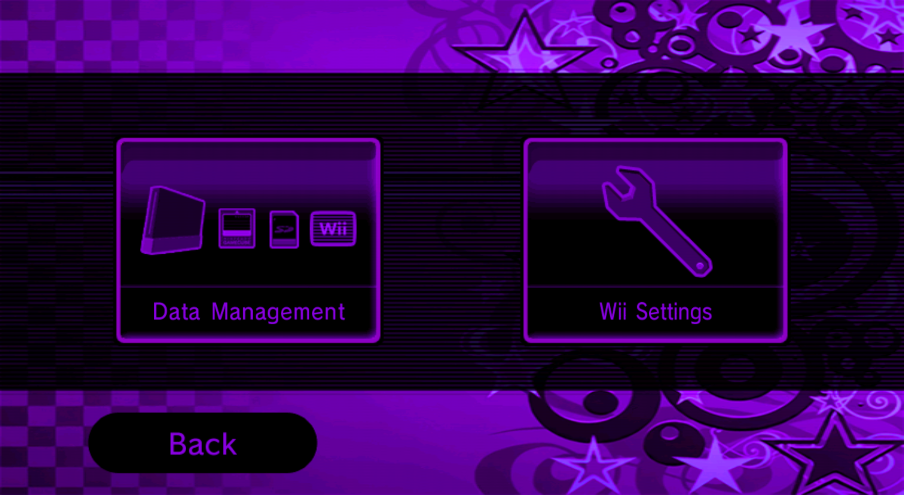 Wii Options menu - Purple