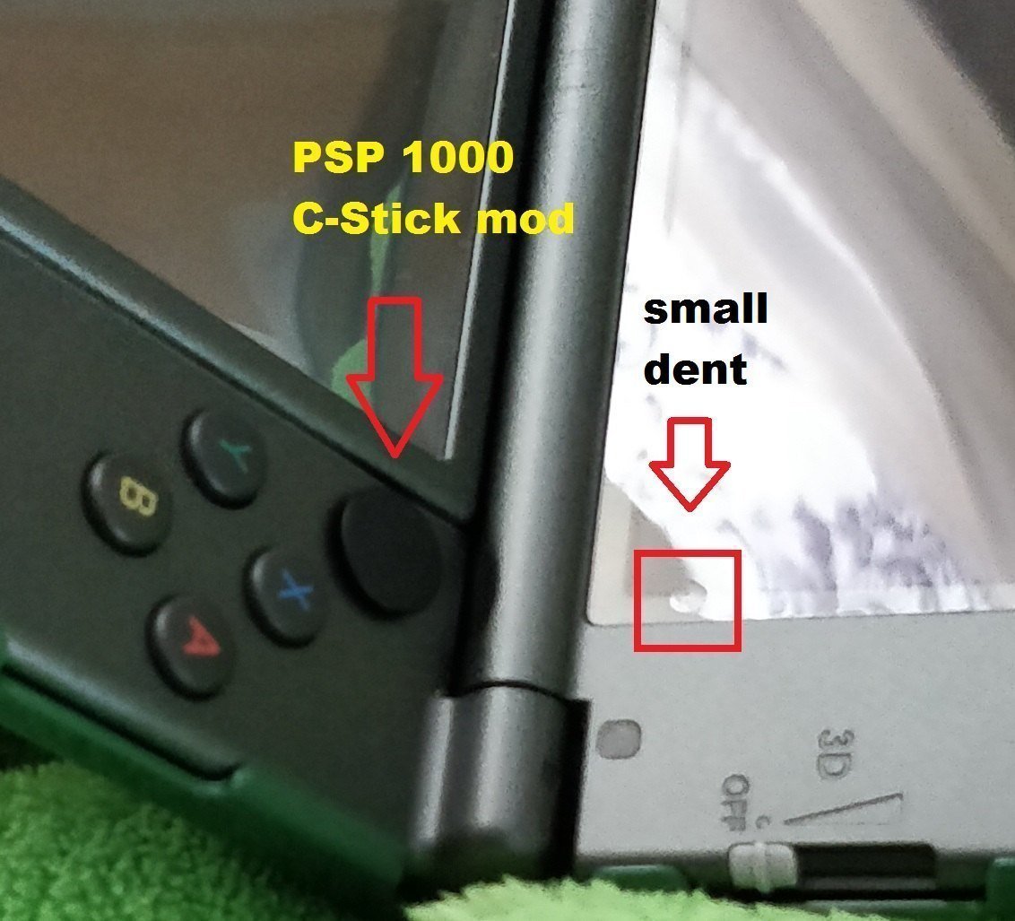 New 3DS XL small dent after PSP 1000 C-STICK mod | GBAtemp.net - The  Independent Video Game Community