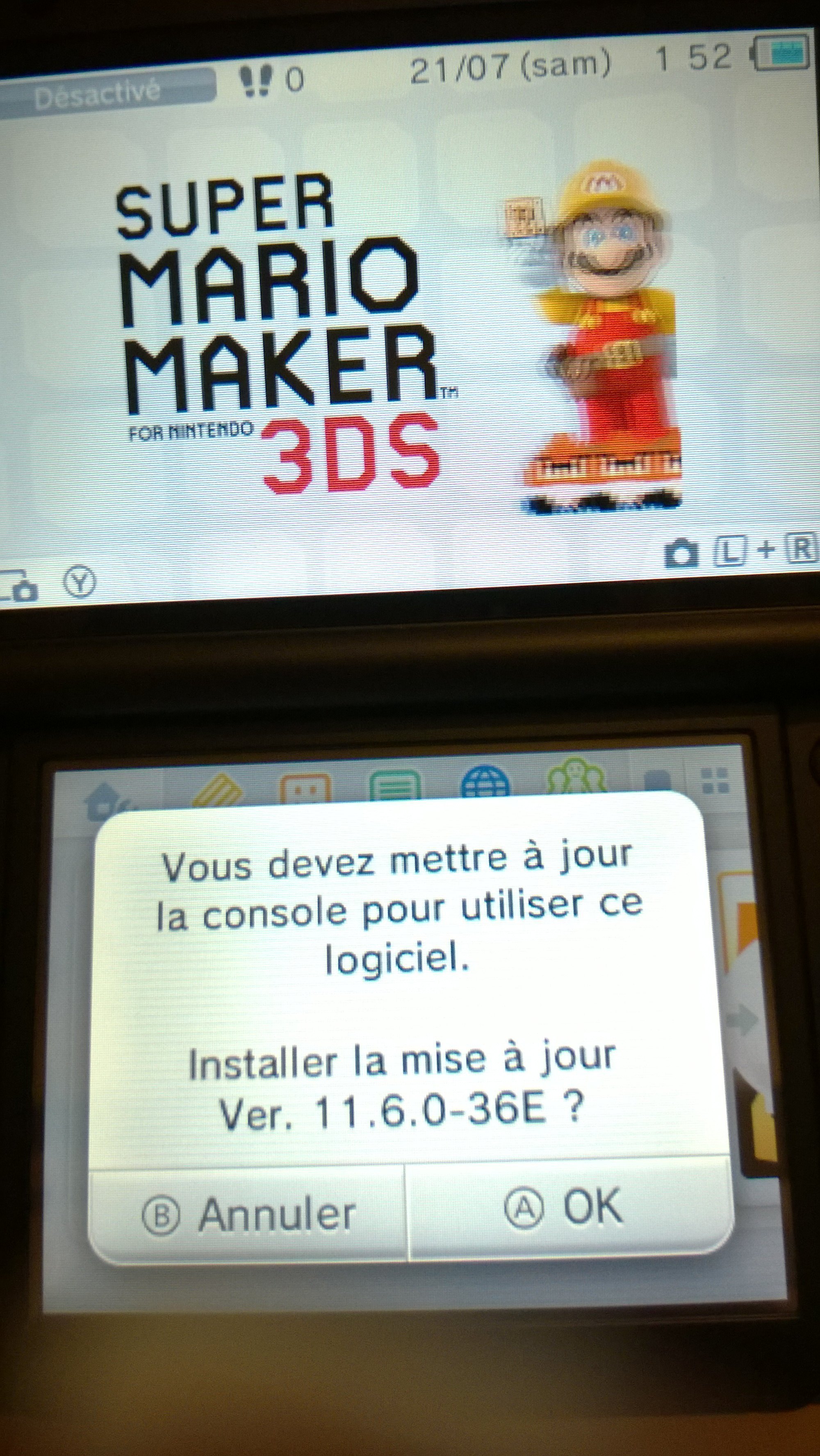 Panter importere Converge Super Mario Maker 3DS (EU Nintendo Selects version) forcing you to update  to 11.6 | GBAtemp.net - The Independent Video Game Community