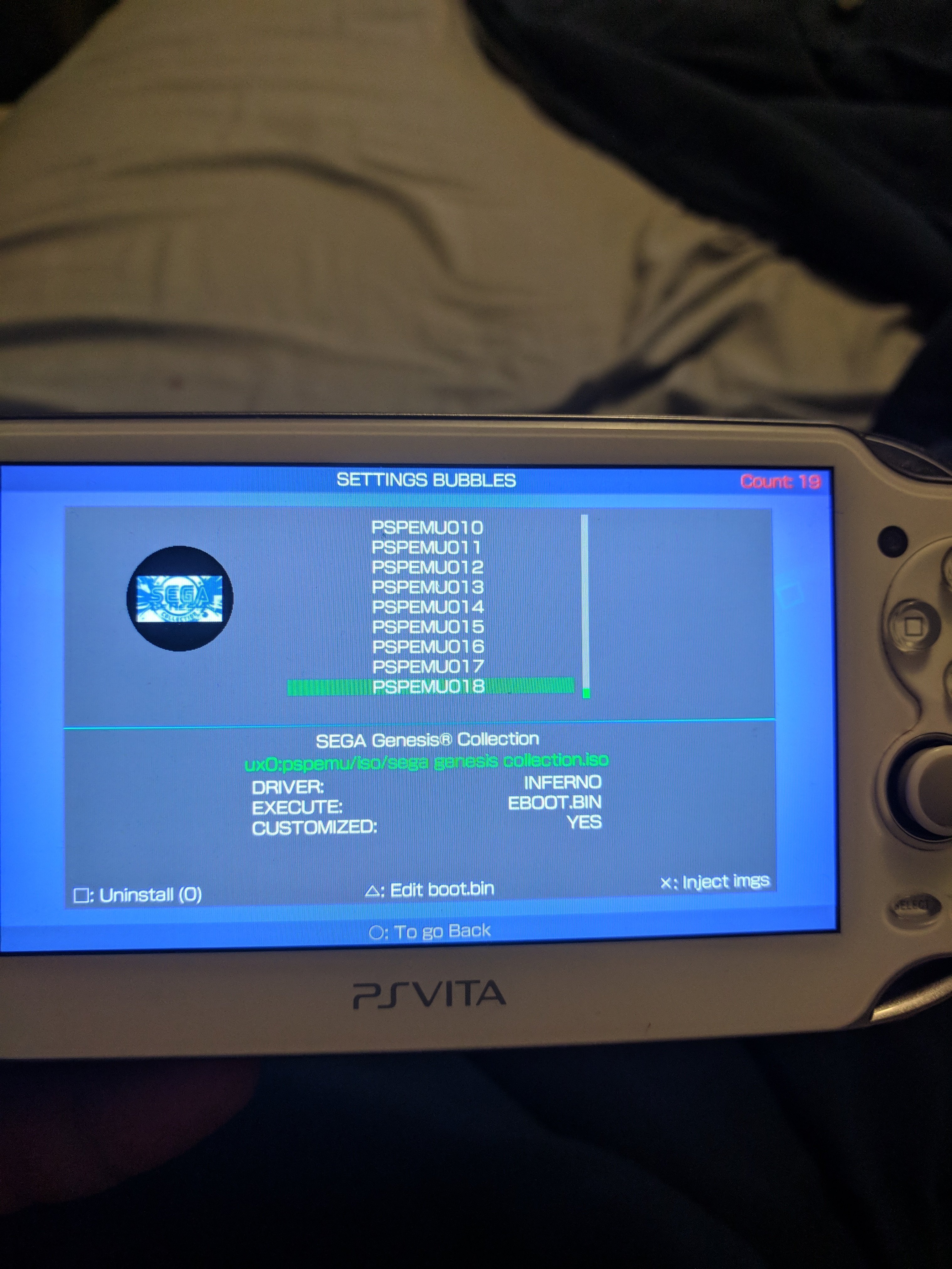 Bubble Manager installed PSP: Sega Genesis Collection crashes and loads PSP XMB | - The Independent Video Game Community