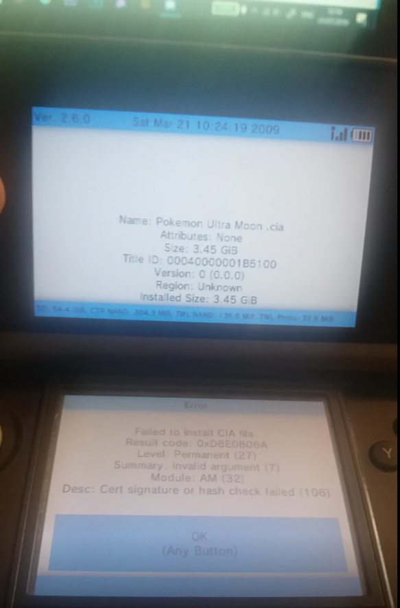 Why won't FBI let me fully install big CIA files? #FBI #CFW #3DS  #PokemonUSUM | GBAtemp.net - The Independent Video Game Community