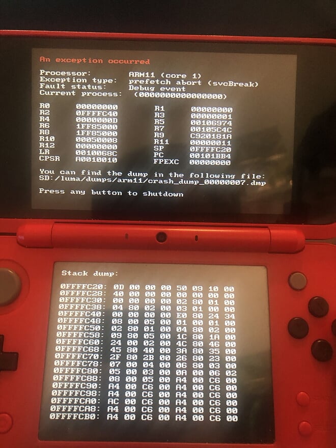 2DS XL Soft Reset - An Exception Occurred | GBAtemp.net - The Independent  Video Game Community