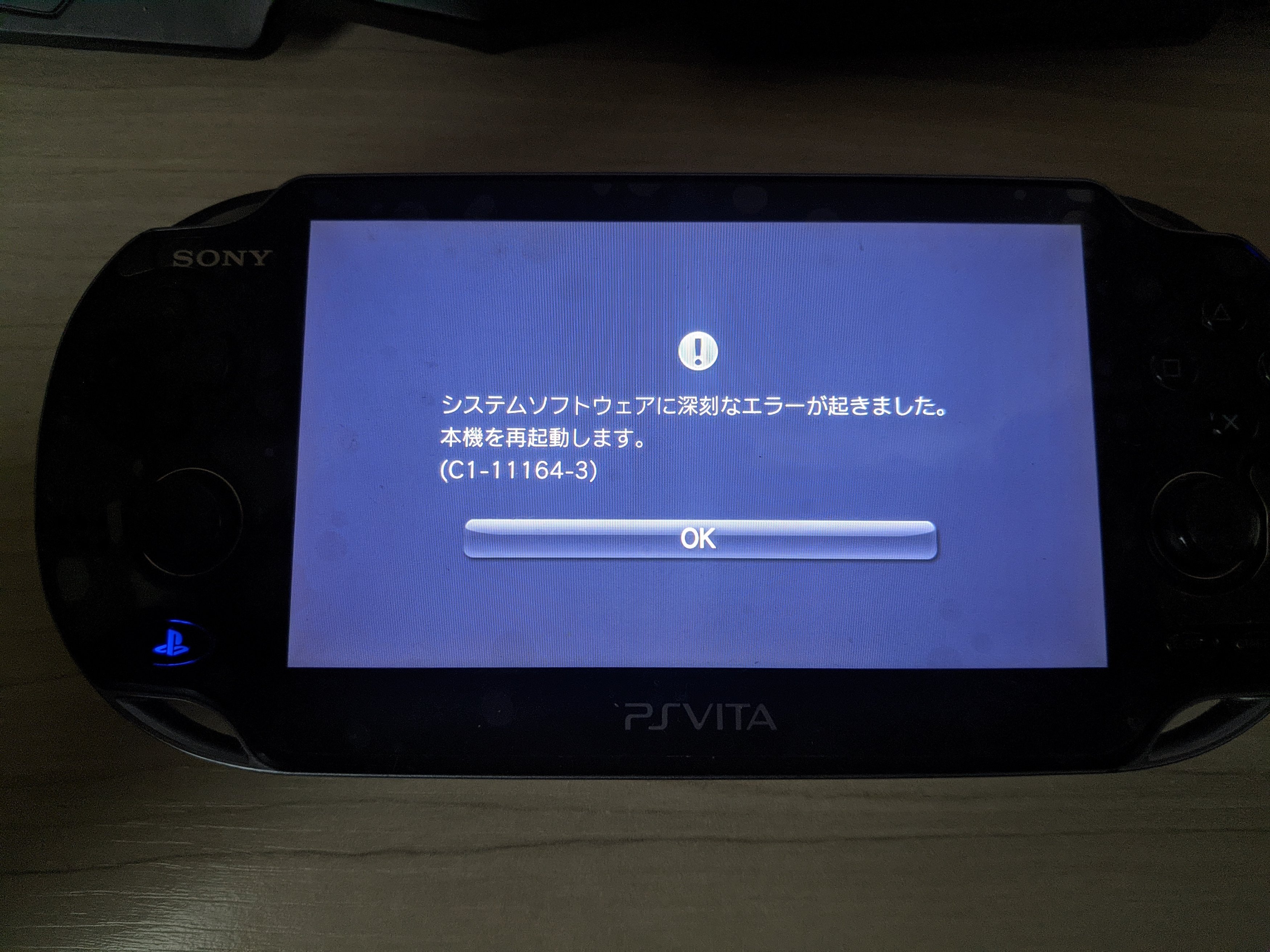 Error C1-11164-3 - Dead end for this vita? | GBAtemp.net - The Independent  Video Game Community