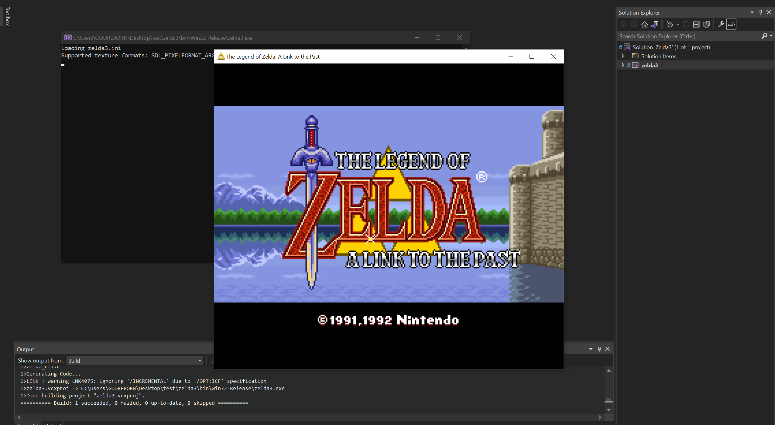 Zelda: A Link to the Past can now be compiled on Windows and
