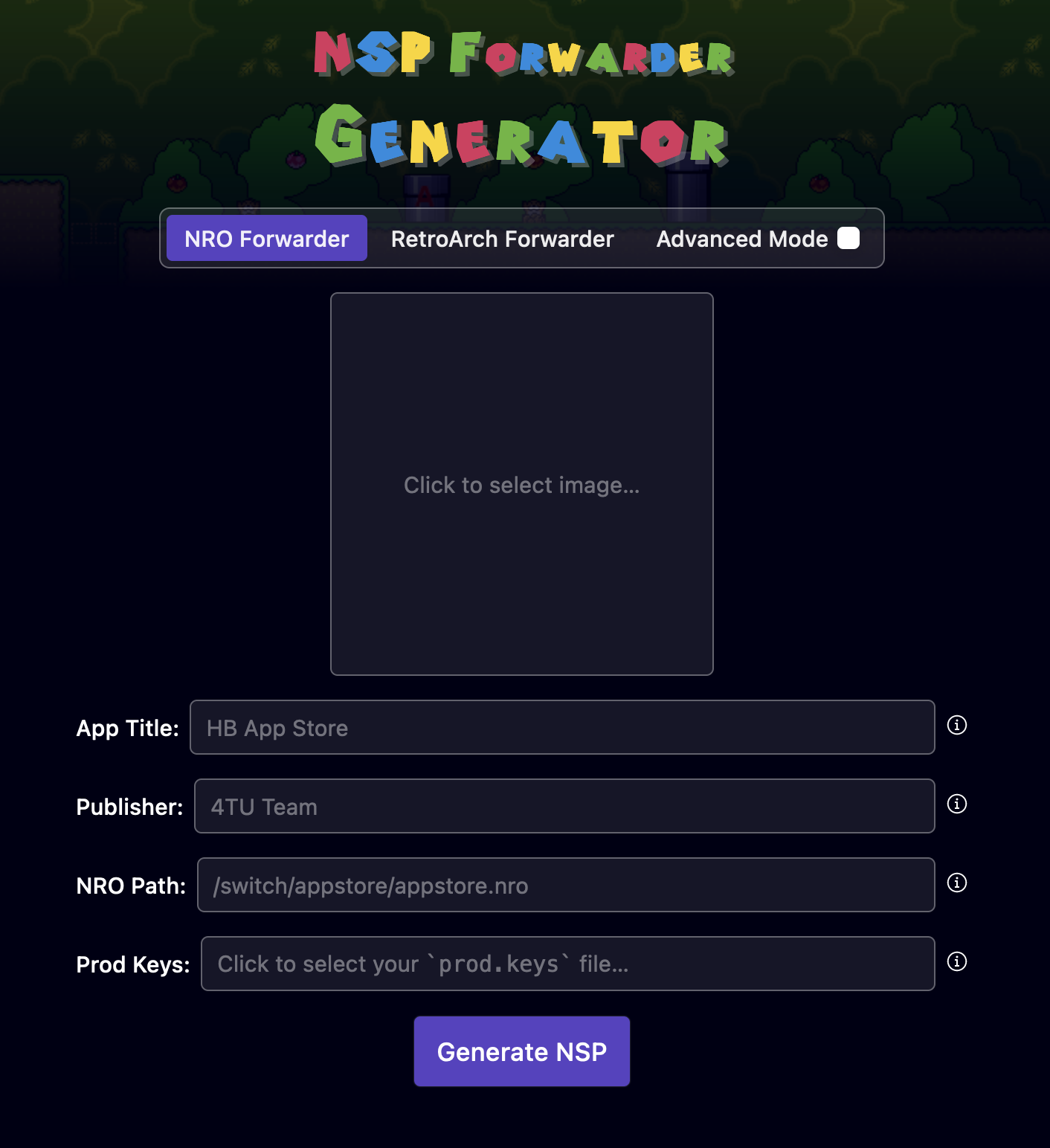 NSP Forwarder Generator" - An online tool to create NRO/RetroArch  forwarders | GBAtemp.net - The Independent Video Game Community