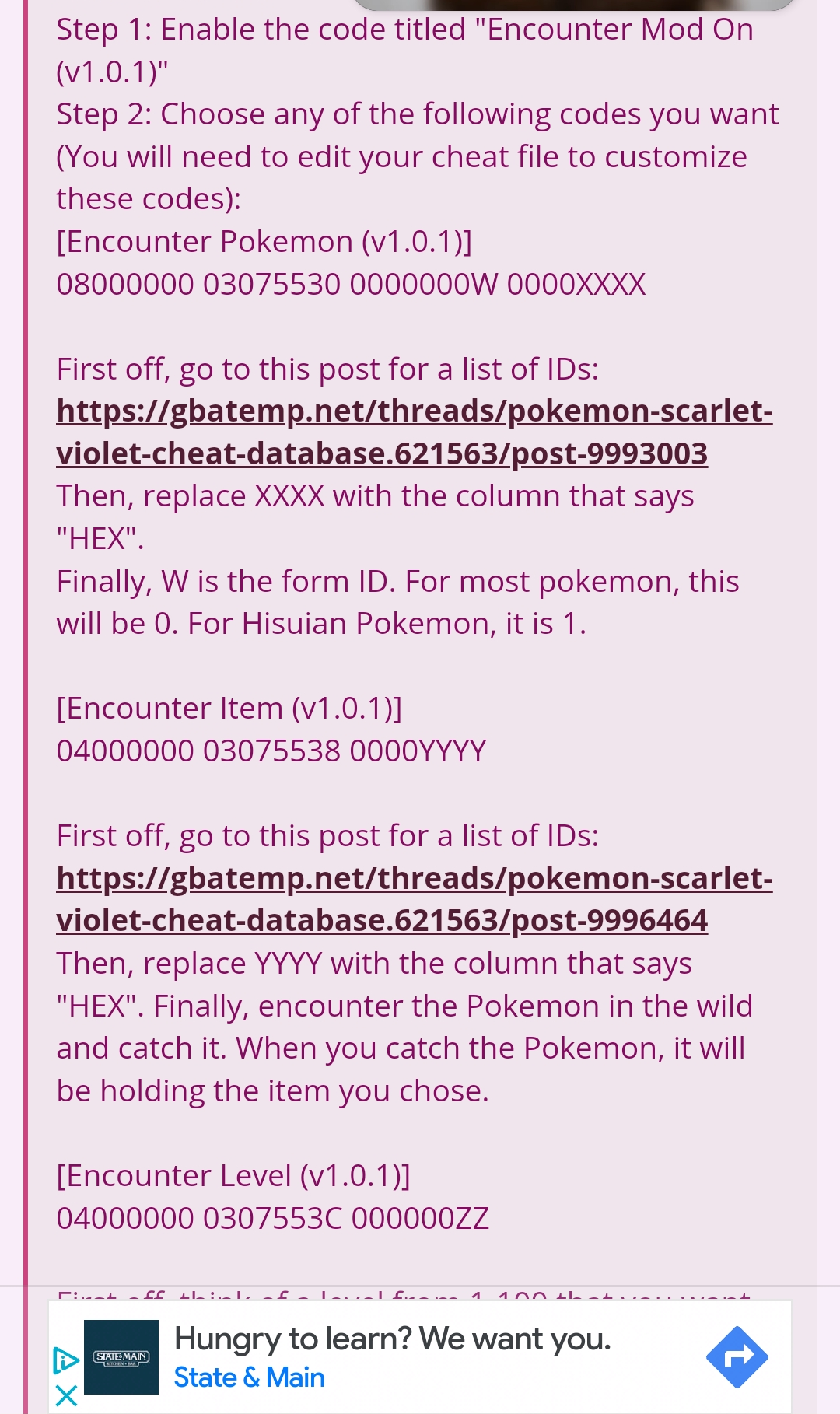 Pokemon Scarlet & Violet Cheat Database, Page 254