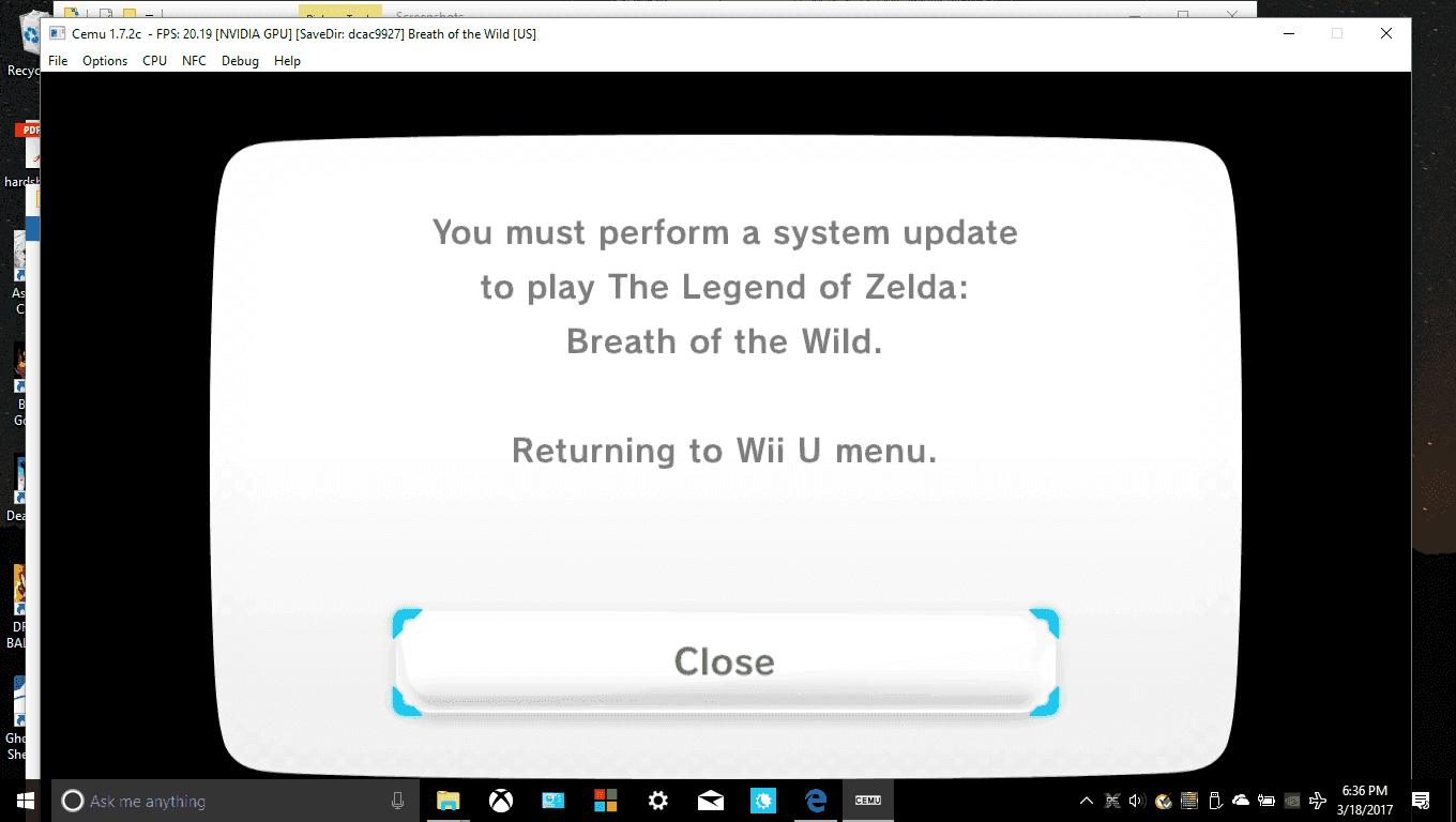 Zelda: BOTW keeps crashing at a certain point in the game while a loading  screen happens : r/cemu