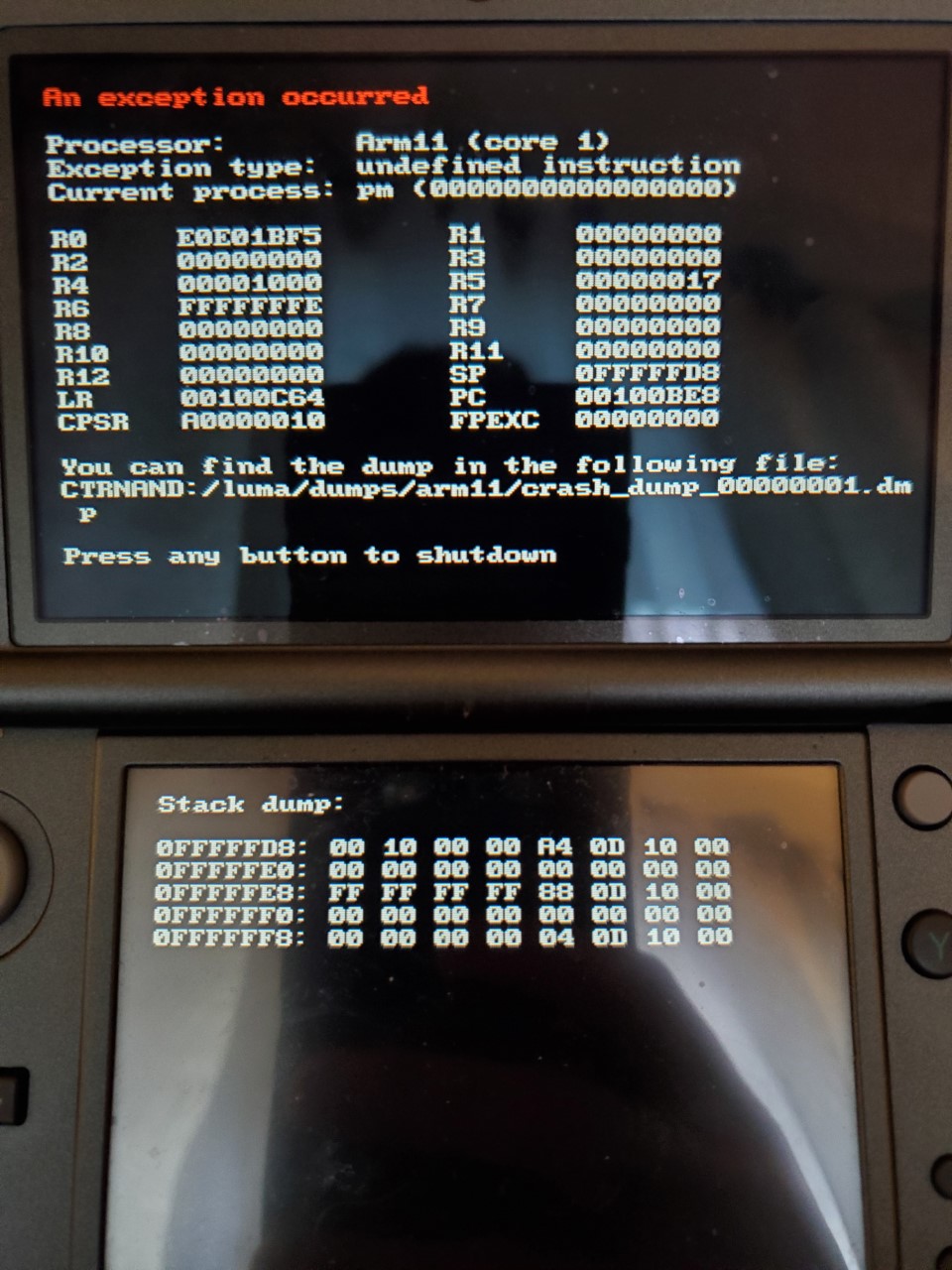 3DS Arm 11 error | GBAtemp.net - The Independent Video Game Community