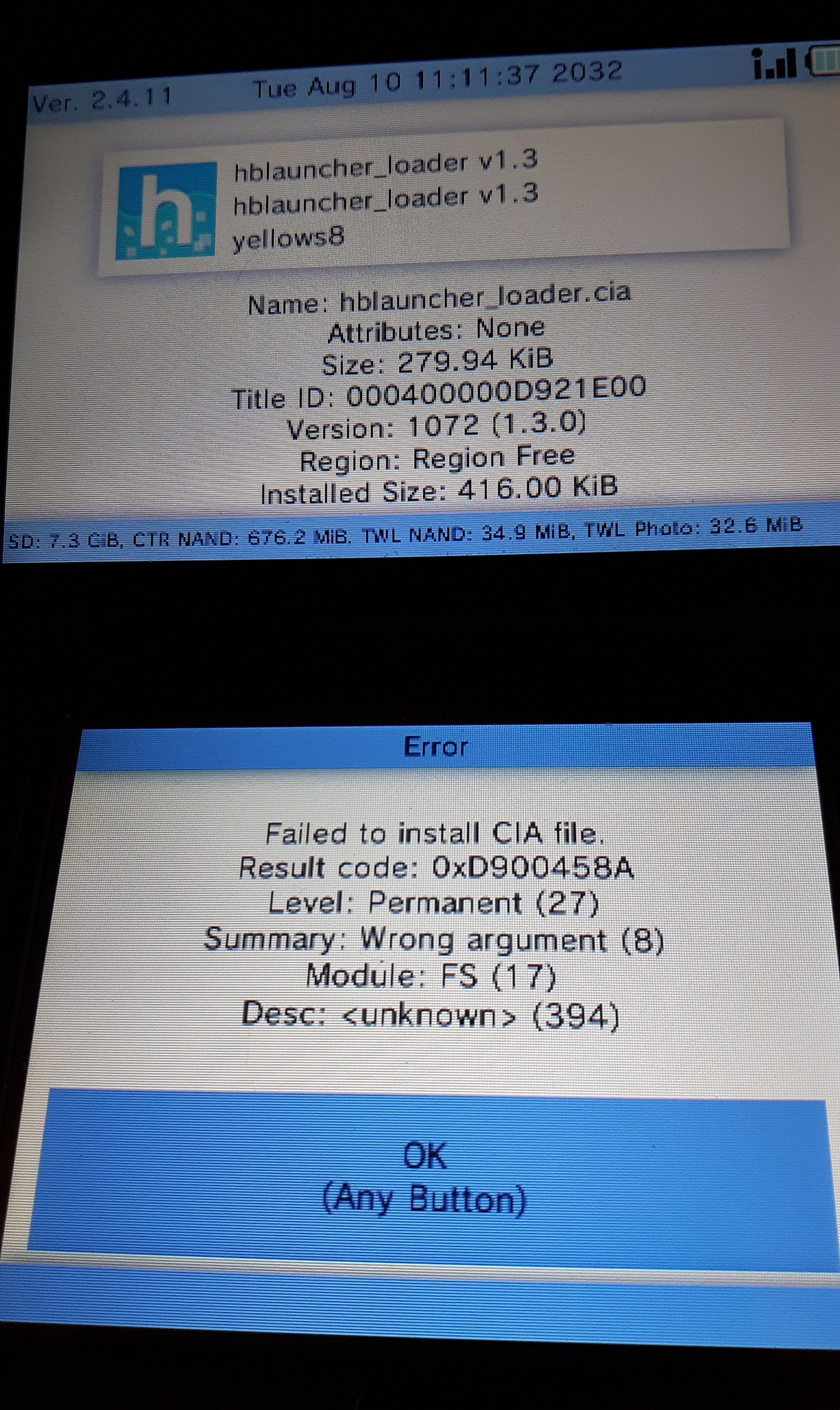 Installed Sys 11 6 0 39u And Stucked With Errors Can T Install Cia And Run Luma3ds Gbatemp Net The Independent Video Game Community