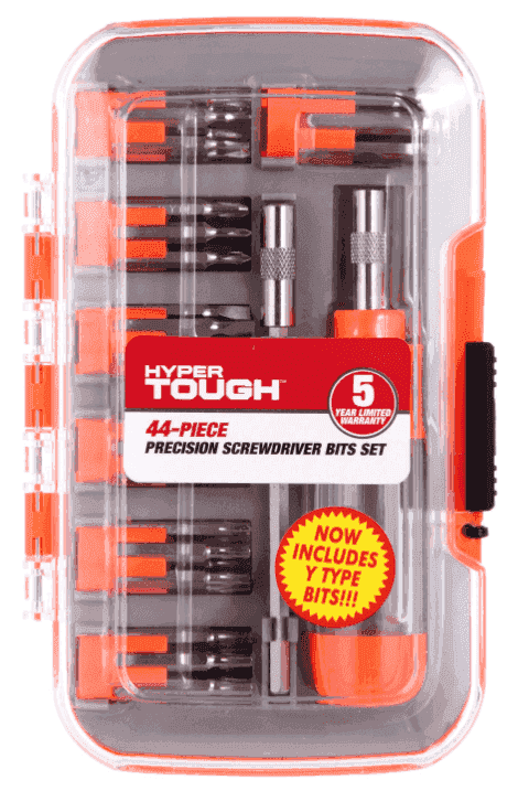 Hyper Tough 44 Piece Precision Multi-type Screwdriver Bits Set