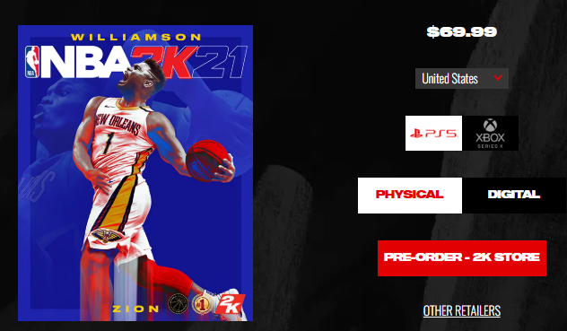 2k Games Prices The Next Gen Version Of Nba 2k21 At 70 Other