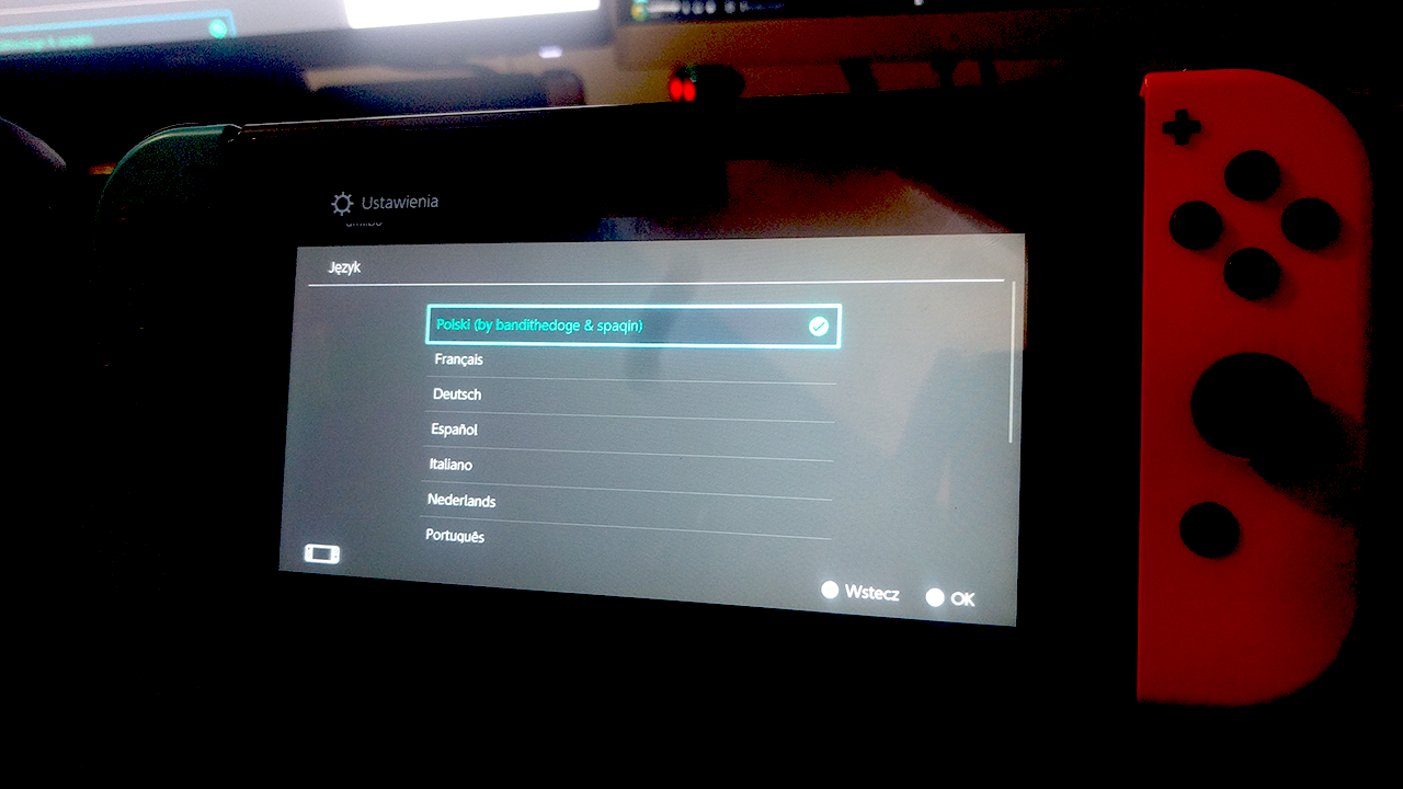 Tesla menu nintendo switch