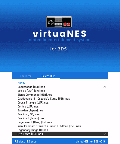 VirtuaNes for 3DS