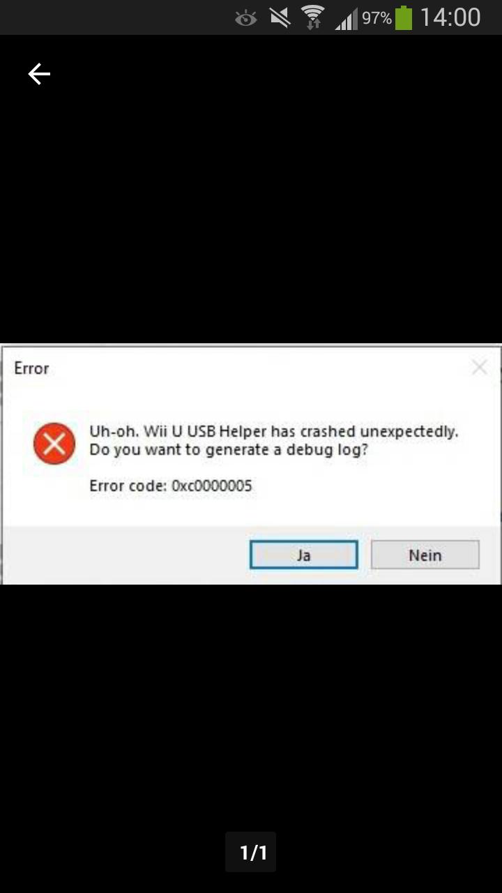 Wii U Usb Helper now throwing error after win7 update