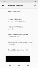 Android success (Sony Xperia Z3 Compact with LineageOS 18.1)